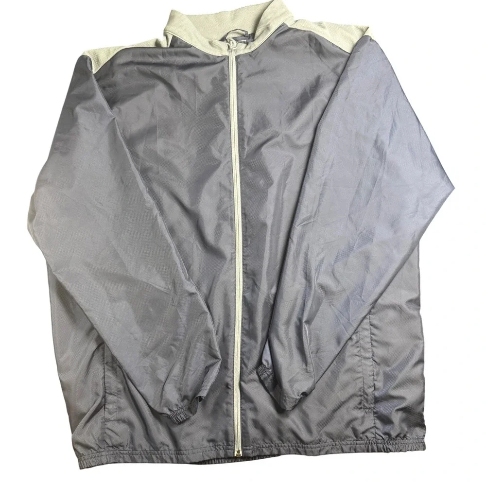 Adidas‎ Golf Windbreaker Jacket Full Zip Lightweight Gray 2XL Mens